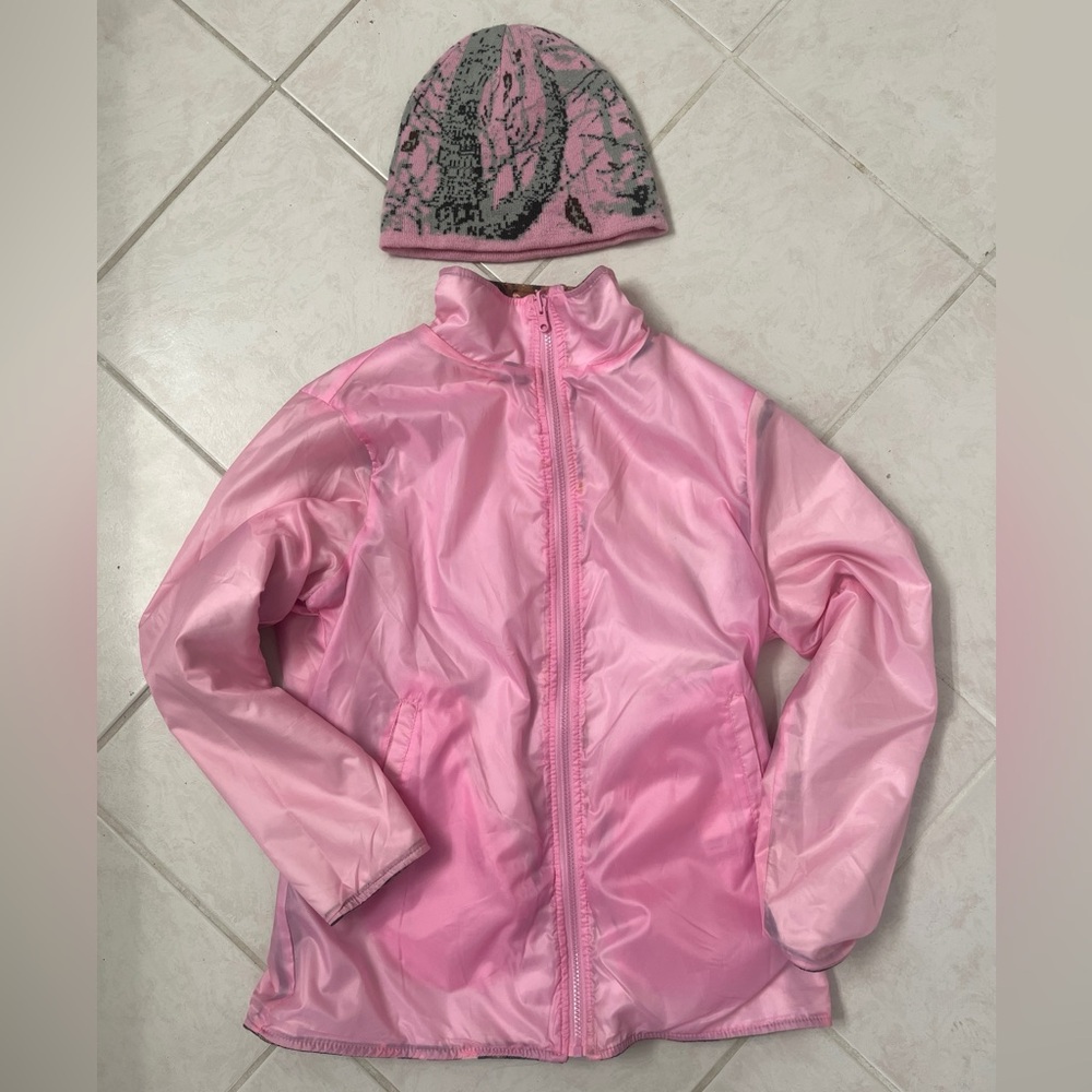 Pink Camo Hat & Reversible Jacket Bundle - Picture 2 of 2